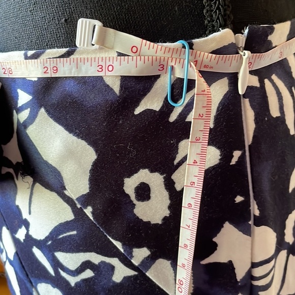 Anthropologie Eva Franco Pencil Skirt Statement Bow Blue/White NWT Offer Welcome - Picture 7 of 11